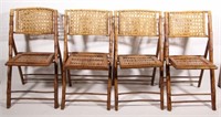 set of 4 Rattan folding chairs, asstd conditions,