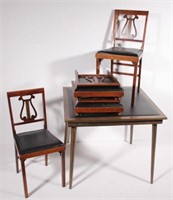 Leg-o-matic 4 pcs. folding mahogany chair set