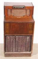 Motorola 77F radio in cabinet showing wear,