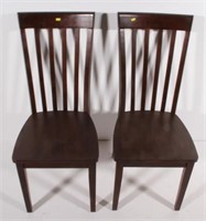 set of 3 hardwood slat back chairs, sold by the