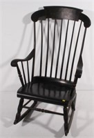 high back arm rocker in black paint with