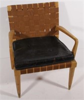 Danish Modern arm chair with woven back