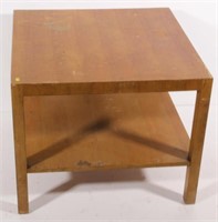 light mahogany square 2 tier end table showing