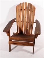 folding Teak Wood Adirondack style arm chair,