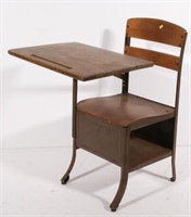maple and steel construction school desk chair