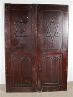 pair of Star of David oak doors, 74" tall x
