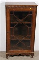 mahogany single glass door bookcase with 2