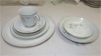 62 piece White Rose Complete Set Brookside China