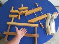 4 wooden clamps & 2 clamps parts