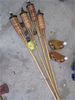 4 tiki torches (2 are unused) & citronella