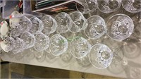 28 Lenox  crystal glasses, 10  red wine, 8 white