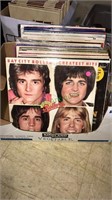 Box of vintage record albums including Bay City