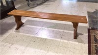 Tom Seely oak bench, matches the table, 17 x 72