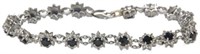 14K WHITE GOLD SAPPHIRE & DIAMOND BRACELET.