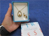 liz claiborne "first issue" necklace-earring set