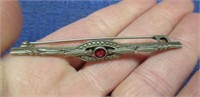 antique platinum bar pin (2.5in long)