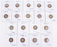 Coin 18 United States Barber Dimes All Mixed Dates