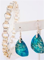 Jewelry Sterling Silver Bracelet & Earrings