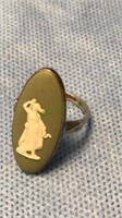 Wedgwood jasperware ring marked 925, also has the