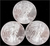 Coin 3 American Silver Eagles 2015 .999 Silver