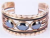 Jewelry Sterling Silver Hematite Cuff Bracelet