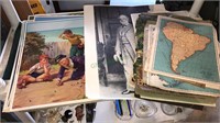 Set of 1950s color prints