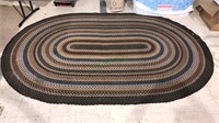 Multicolor braided room rug, oval, 10 9 x 70,