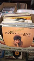 Box lot of record albums including Patsy Cline
