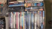 Box lot of 60+ DVDs two layers, (470)