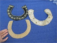 3 old vintage beaded collars (for ladies)