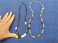 2 nice stone necklaces (18in & 21in long)