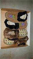 2 PAIRS OF BEADED MOCCASINS
