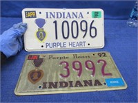 2 indiana purple heart license plates