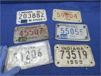 6 smaller motorcycle license plates (60's-00's)