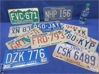 10 various states license plates (80's-90's)