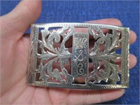 nice sterling plata mexico mens buckle - larger sz