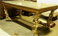 1940's ITALIAN ROCOCO PAINTED TOP DINING TABLE