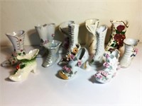12 Assorted Porcelain and Ceramic Boots