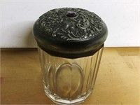 Victorian Jar with Chased Silverplate Top