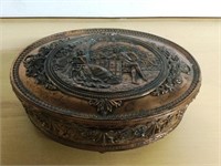 Oval Embossed Copper Jewelry Box