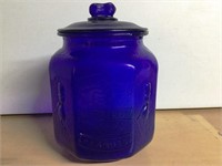 Planters Peanut Cobalt Glass Bisquit Jar