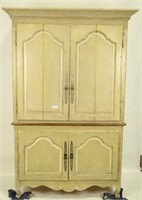 COUNTRY FRENCH STYLE ANTIQUED & TEXTURE CABINET