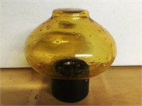 Mid-Century Amber Bubble Glass Ceiling Fixture