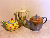 Lot of 3 Decorative Teapots