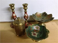 5 pc Brass and Enamel Items