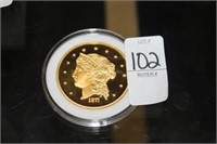 LARGE FIFTY DOLLAR GOLD COPY COIN