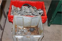 BOX OF CHAIN LINK FENCE PARTS