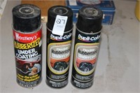 THREE CANS OF UNDER COATING