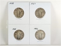 LOT OF 4 STANDING LIBERTY SILVER QUARTERS