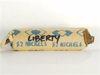 QTY 1 ROLL LIBERTY V NICKELS UNSEARCHED ROLL